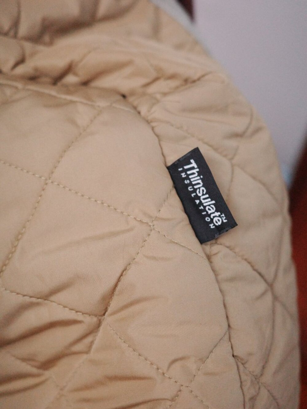 LL Bean taupe/light grey barn jacket, size M - Picture 3 of 3